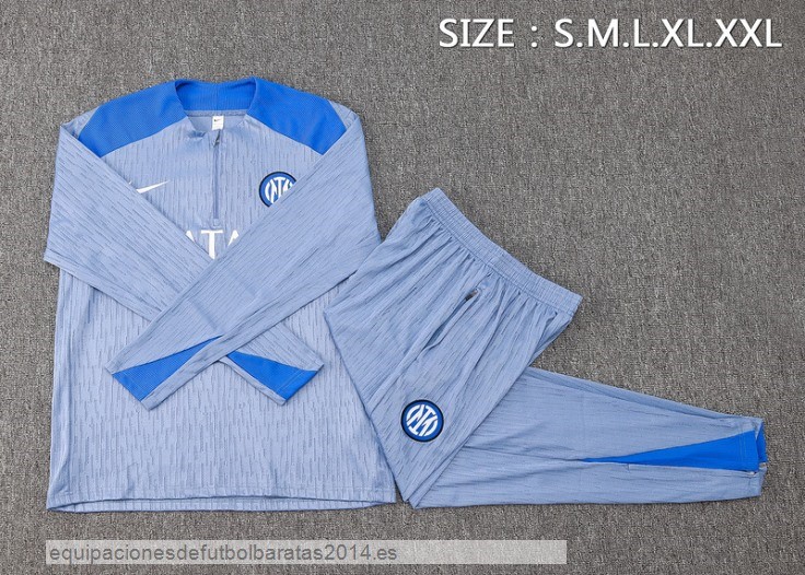 Nuevo Conjunto Completo Sudadera Entrenamiento Inter Milan 24/25 Azul Claro Baratas